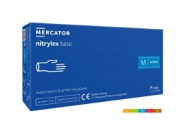MERCATOR nitrylex basic dark blue 100szt. rękawice diagnostyczne i ochronne, nitrylowe, bezpudrowe, ciemnoniebieskie