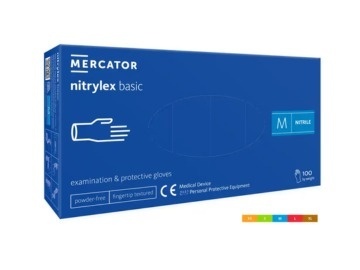 MERCATOR nitrylex basic dark blue 100szt. rękawice diagnostyczne i ochronne, nitrylowe, bezpudrowe, ciemnoniebieskie