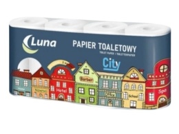 Papier toaletowy Luna City a'8, celuloza, 2w, 160 listków