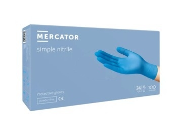 MERCATOR simple nitrile 100 szt. rękawice nitrylowe, bezpudrowe, niebieskie